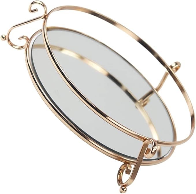1pc Decorative Mirror Tray for Cosmetics Storage Creative Vanity Organizer for Makeup Perfume Jewelry and Home Decor for Dresser Bathroom and Special Occasions