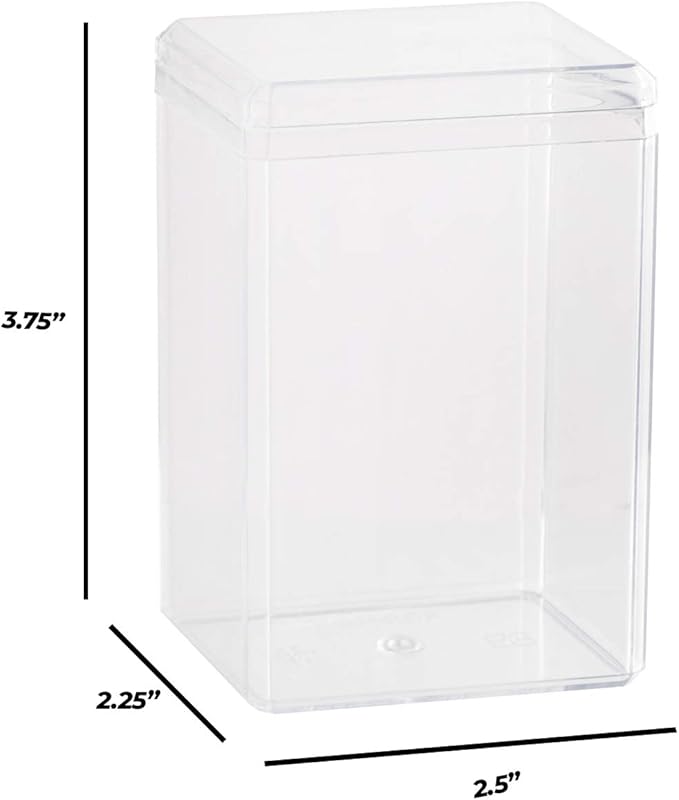 Hammont Acrylic Box - Party Favor Gift Boxes - Clear Cube with Rounded Edges for Gifts, Weddings, Treats, Candies & Accessories - Square Home Storage Boxes | (2.5"x2.25"x3.75") 12 Pack