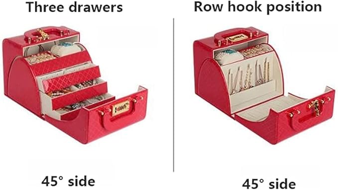 Jewellery Storage Jewelry Box Jewelry Case Digit Code Lock Jewelry Boxes Big Capacity Watch Necklace Organizer Box Makeup Wedding Supplies Gift Jewellery Display Box, Apurple