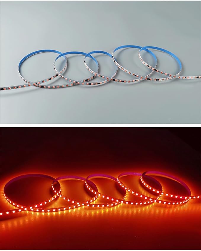 110V LED Strip Lights 120leds/m Flexible LED Tape, No Power Supply Needed (Red, 16.4FT)