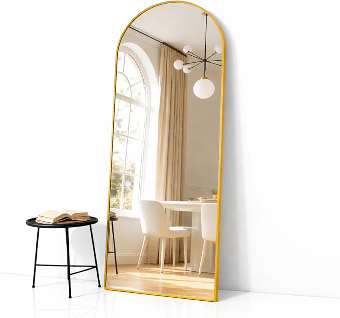 Simple Deluxe Arched Full Length Mirror, 71"x26"Large Floor Mirrors, for Wall Door Bedroom Bathroom Living Room (Gold)
