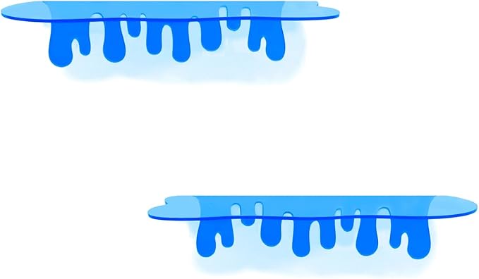 SetGame 2-Pack Acrylic Small Wall Shelves - 12 Inch Floating Shelf for Walls, Home Wall Display Ledges for Storage, Room Décor, Small Album & Items Organizer Display Dripping Wall Decor