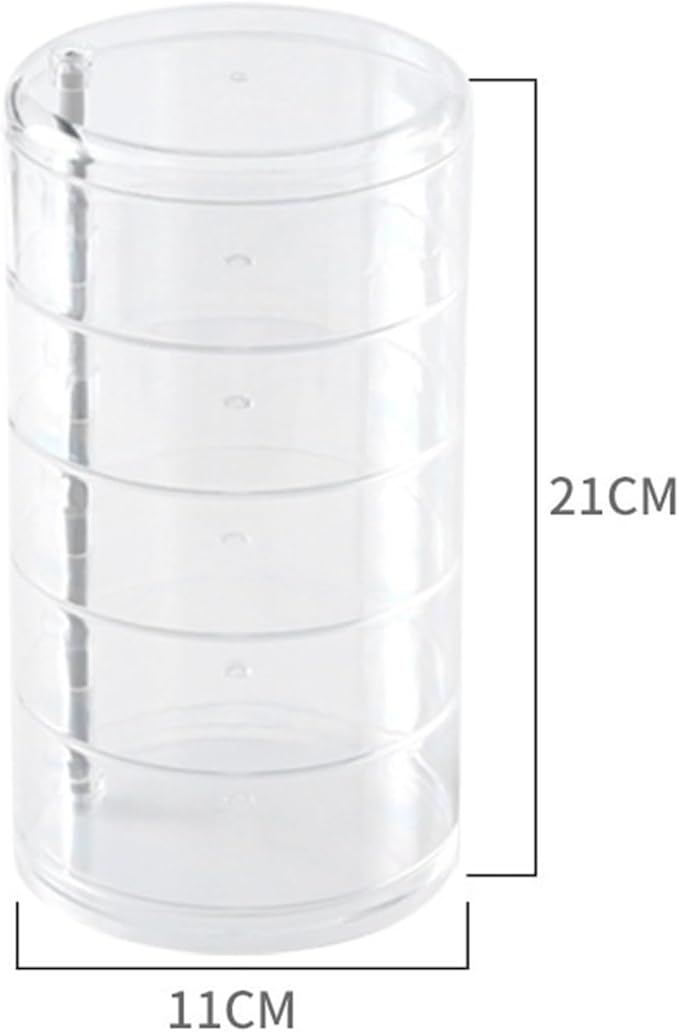 Makeup Organizer Multi Layer Jewelry Organizer Large Capacity 360 Desktop Jewelry Organizer for Stud Earrings Rings Necklaces Bracelets Storage Box (Color : Clear, Size : 5)