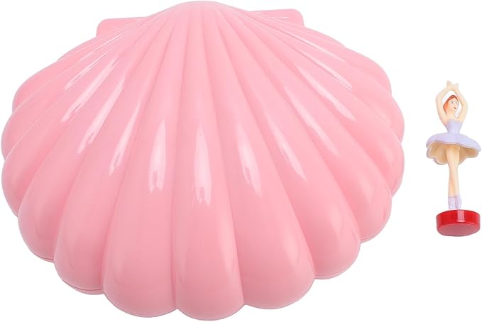 Ballet Jewelry Box with Music Dancing Ballerina Jewelry Organizer with Makeup Mirror for Girls Kids Birthday Retro Design (Pink)