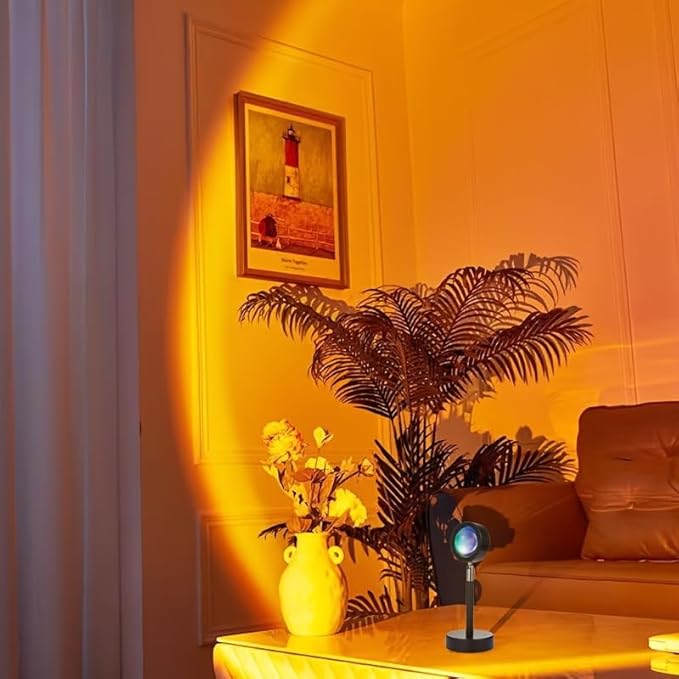 Sunset Lamp Projector,180 Degree Rotation Sun Projection Light Led Night Light Floor Lamp with USB Port,Sunset Lamps for Photography Party Bedroom Decor。