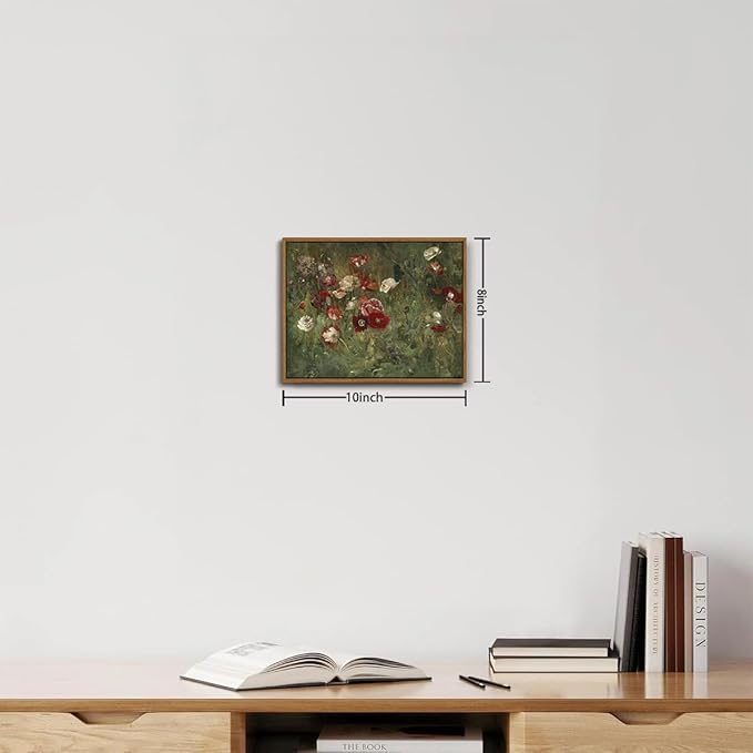 OIQArtOIQ Vintage Landscape Canvas Wall Art Framed Natural Scenery Painting Artwork Prints France Country Wilderness Farmhouse Decor Pictures Kitchen Bedroom Living Room Bathroom