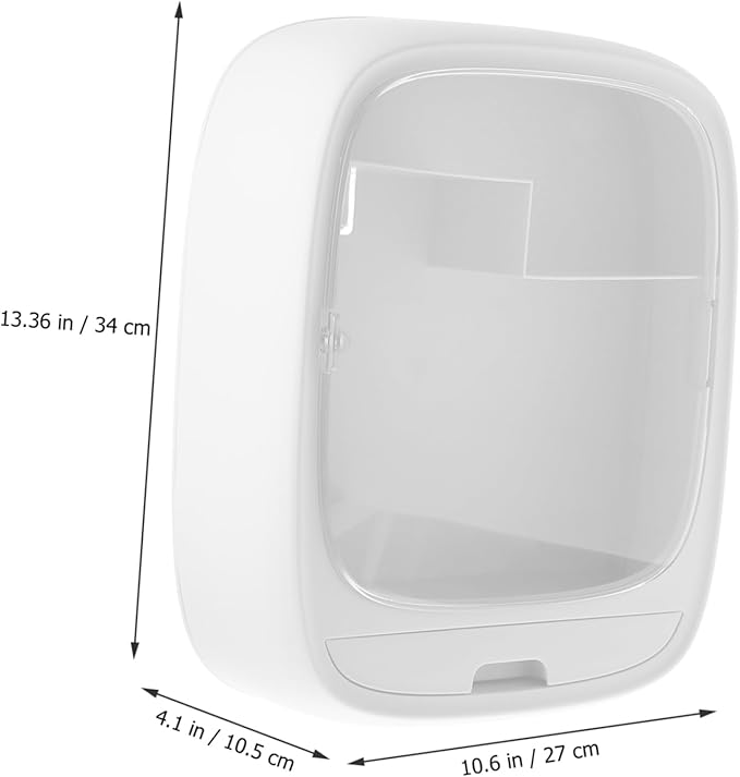 1pc Wall-mounted Cosmetic Storage Box Multifunctional Bathroom Organizer for Makeup No Drilling Simple Design Easy to Install White