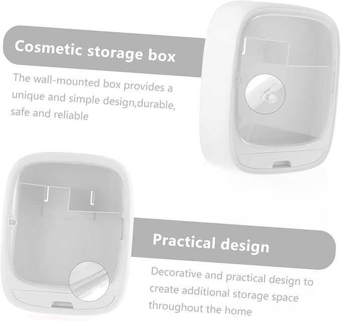 1pc Wall-mounted Makeup Organizer Box Lipstick Holder Shower Accessories Storage Rack Decorative Bathroom Storage