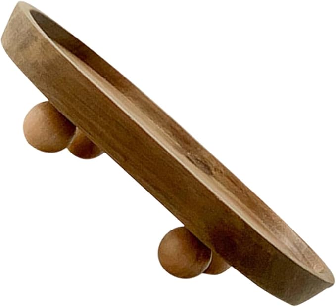 Totority Wooden Serving Tray Multi-Function Organizer Tray for Keys Makeup Rings Holder Dish Aromatherapy Display