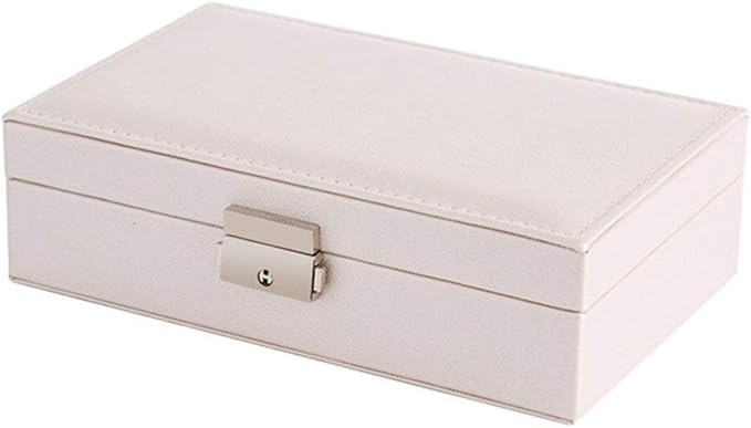 Pu Leather Watch Box Organizer Storage Box Case for Watch Ornament Make Up Container Organizer (Color : White)