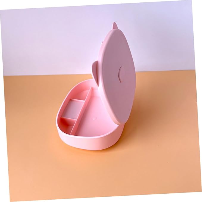 Didiseaon Jewelry Boxes for Boys and Girls Cartoon Cat Ear Design Necklace Organizer Makeup Storage Case Mirror