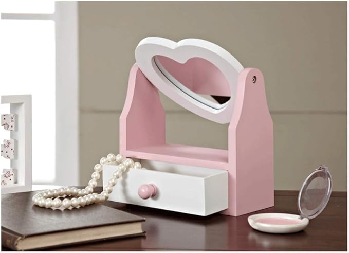 Makeup Mirror-akeup Mirror with Lights, Makeup Organizer, with Magnification Small Mirror,Touch Screen Dimming, Dual Power