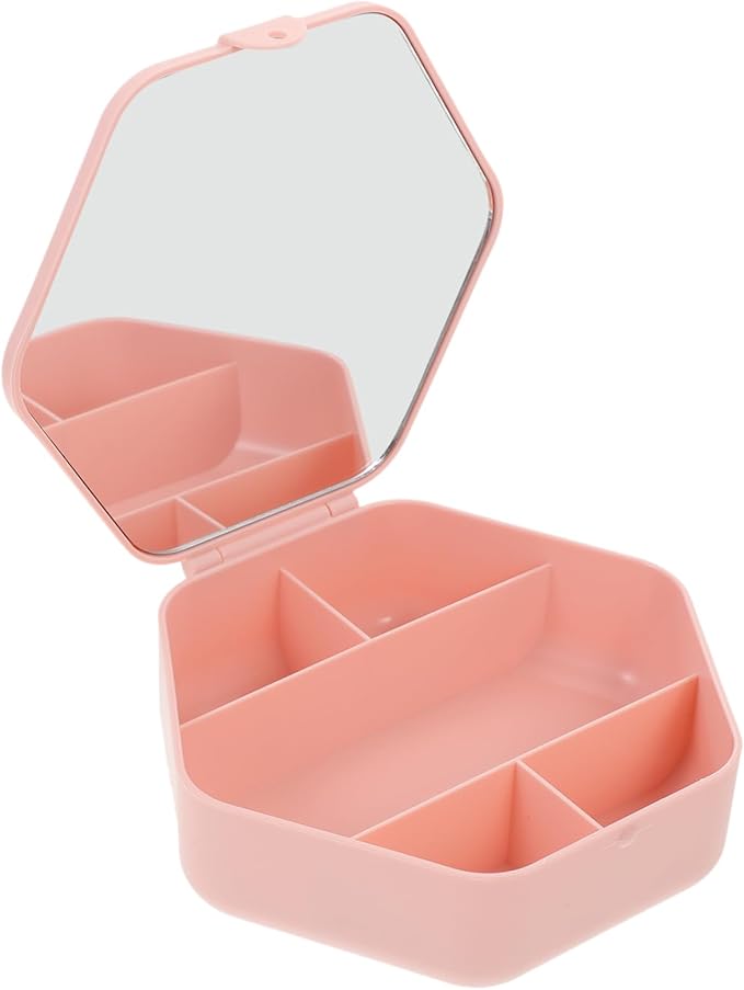 Unomor Jewelry Box with Mirror for Women Stylish Storage Case for Earrings Necklaces and Accessories Portable Organizer for Travel and Home Use