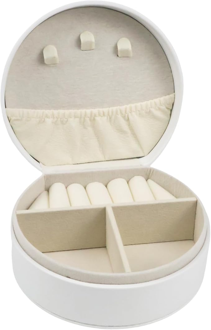 Travel Jewelry Case,Personalized Jewelry Box,Elegant Half-Moon Design with Personalized Golden Initial Case,Personalized Gifts for Women,Jewelry organizer;Personalized Gifts for Women or Friends (U)
