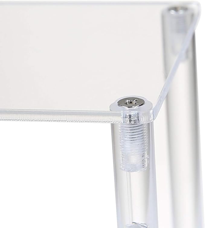 BYCY Acrylic Clear 2-Tier Riser Display Shelf for Figures, Desserts Holder, Collections Organizer and Cosmetic Items Shelf (12" x 6.9" x 4.25")