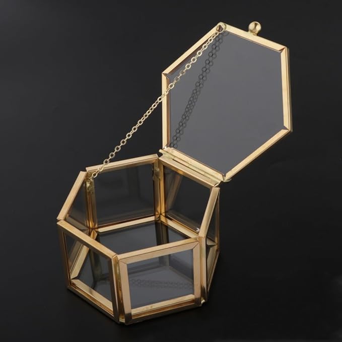 Makeup Organizer Geometric Jewelry Display Organizer Box For Case Home Decorative Box for Storage Trinket Earring Chest Jewellery Organiser Stand Holder,Convenient,Neat and Beautiful