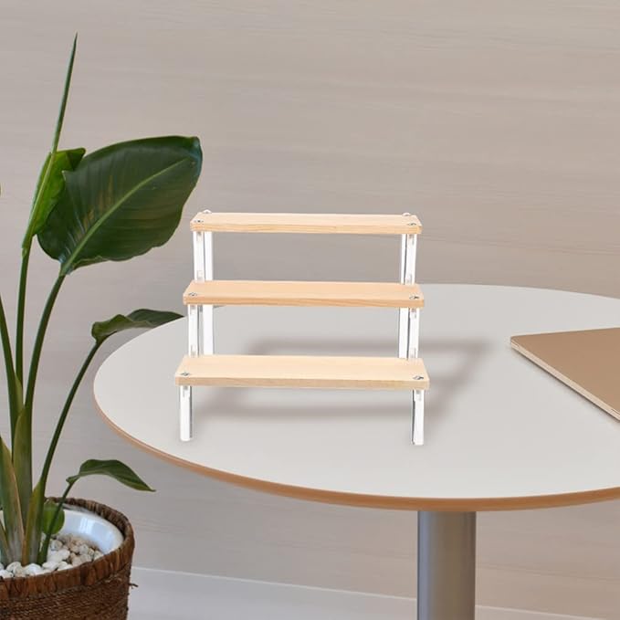 Hemoton Sturdy Jewelry Holder Ladder Shaped Dessert Stand Makeup Organizer for Home Compact Display Rack for Jewelry Cosmetics and Desserts Versatile and Lightweight Design