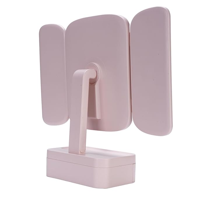 Desktop Lighted Makeup Mirror Organizer 3 Color Temperature Dimming LED Light for Bedroom