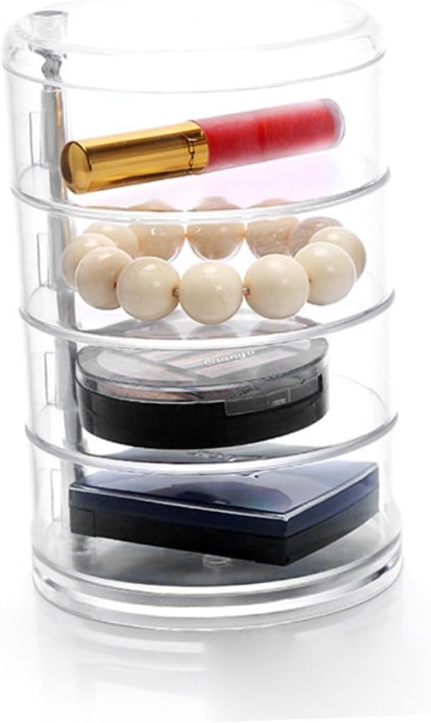 2pcs Plastic Jewelry Storage Box Four-layer Circular Organizer for Makeup Accessories and Items for Desktop Use