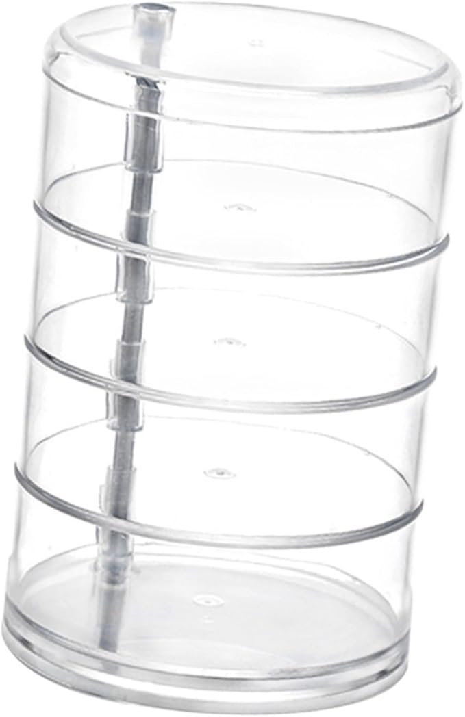CALLARON 2pcs Circular Rotating Plastic Jewelry Box Four-layer Storage Organizer for Makeup Earrings and Items Desktop for Efficient Organization