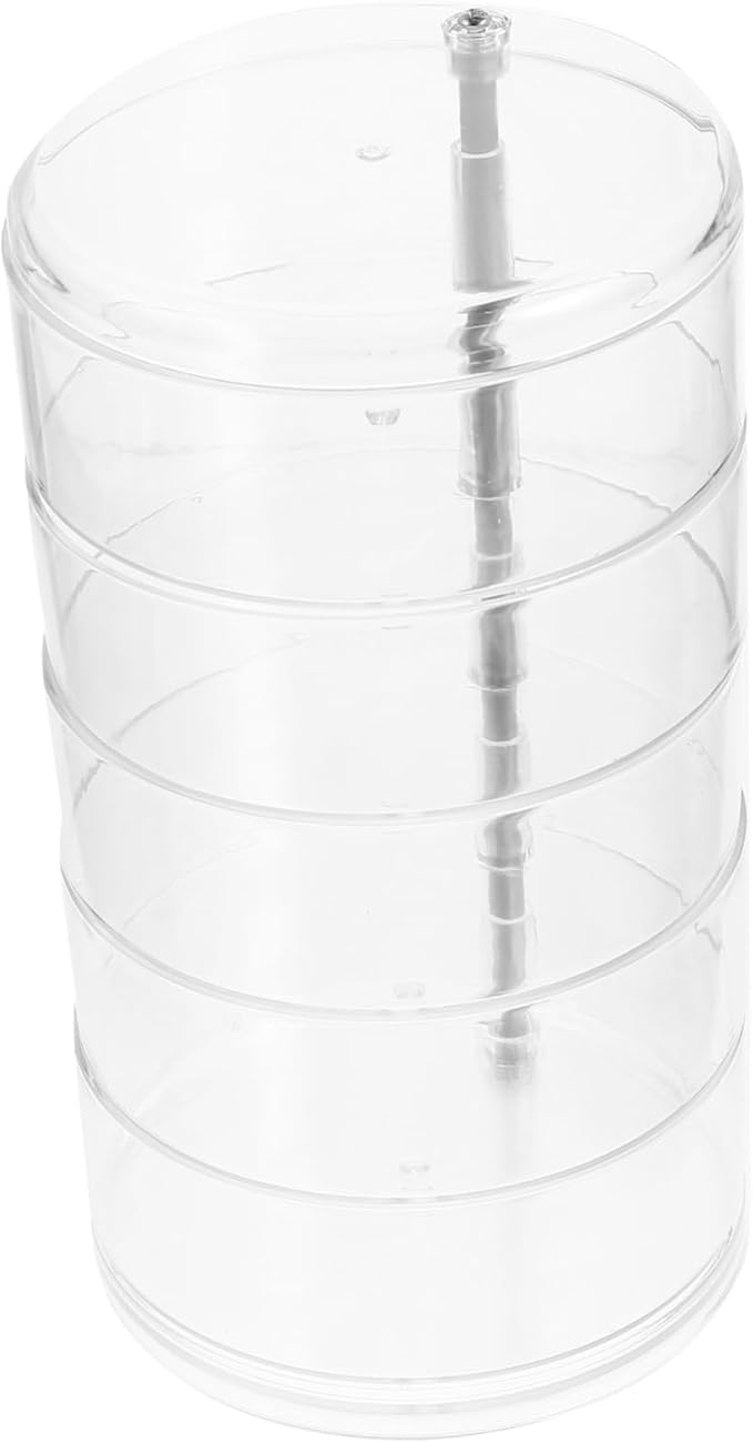 LIFKOME Box Multi-layer Storage Box Vanities for Makeup Clear Stand Lipstick Holder Rotatable Jewelry Organizer Jewelry Organizer Box Rotating Jewelry Box Multi-layer Jewelry Box Ring Desk