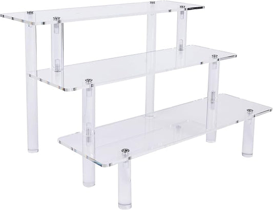 Acrylic Riser,Large Display Risers, Clear Risers Perfume Organizer, 3 Tiered Cupcake Shelf Stand Holder,9 Inch,DIY
