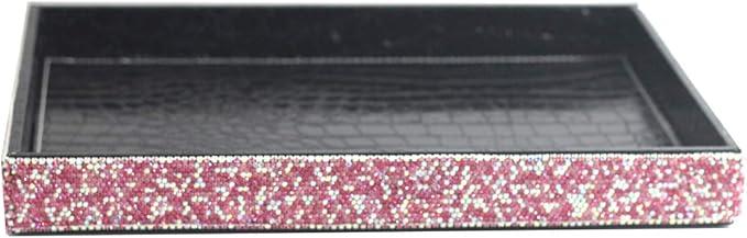 BestblingBling Classic Bling Rhinestone Jewelry or Makeup Storage Box Organizer Display Storage case for Desk or Table (Pink)