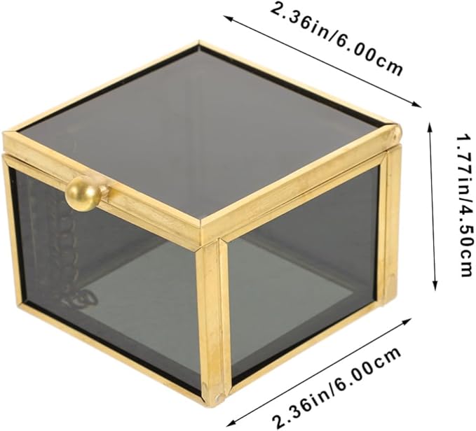 PRETYZOOM 1pc Glass Jewelry Box for Girls Decorative Candy Boxes Makeup Organizer Trinket Storage Case