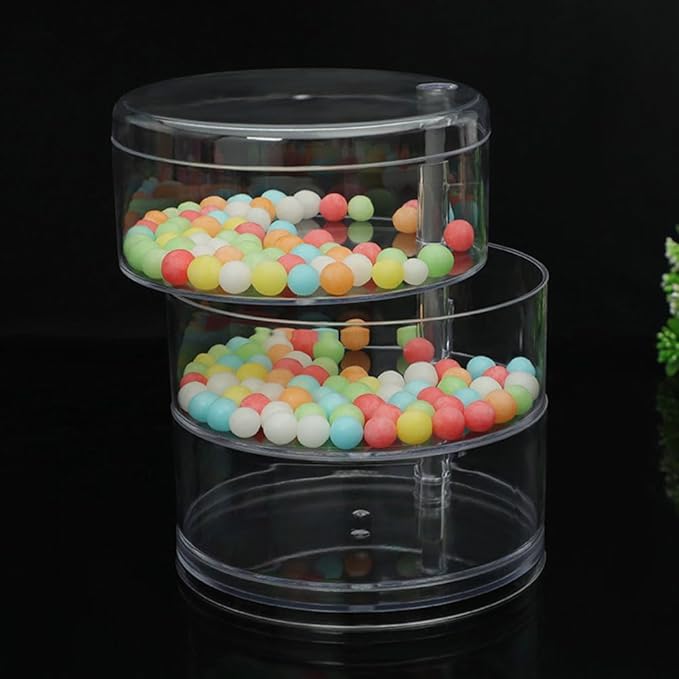 Healeved 1pc Multi-layer Rotating Jewelry Storage Box Compact Desktop Organizer for Cosmetics Versatile Display Case for Home and Shop Use Practical