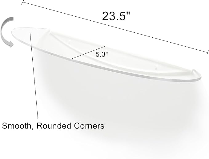 SetGame 2-Pack 24 Inch Acrylic Wall Shelves Wall Decor Wall Mounted, Floating Bookshelves Wall Ledge Shelf, Acrylic Shelves for for Action Figures Display, Room Décor, Space Saving, Items Organizer