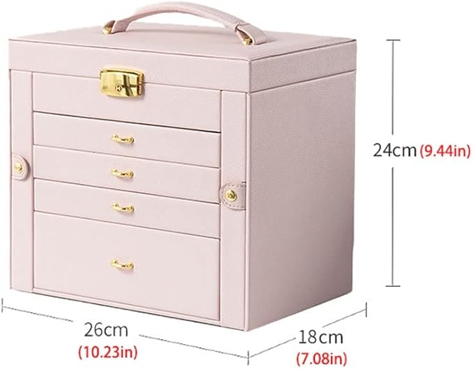 Makeup Organizers Jewelry Box Storage Box Large-Capacity Multi-Layer Jewelry Box Can Store Display Ring Bracelet Necklace Earrings Watch Jewelry Case (Color : A)