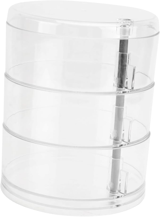 LIFKOME Simple Jewelry Holder Rotating Storage Box Capacity Desktop Organizer Makeup Box