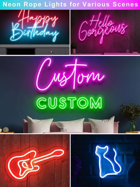 Ledagic 48ft RGB LED Neon Rope Lights with App, Remote Control, IP65 Waterproof Neon Light Strip Outdoor Indoor, DIY Design Flexible Led Strip Lights for Bedroom Essentials, Gaming Accessories