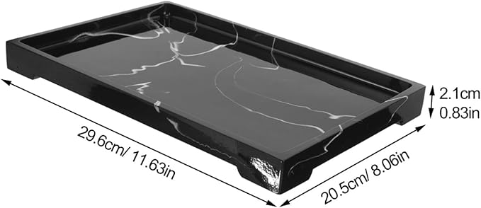 HEALLILY Marbled Bathroom Soap Holder Perfume Vanity Tray for Skincare Storage Countertop Makeup Organizer Multi-use Entryway Vanity Tray