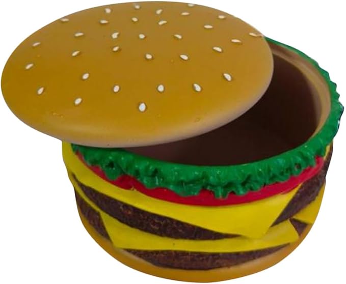MAGICLULU Resin Hamburger Jewelry Box Small Storage Container Trinket Organizer with Lid for Bracelets and Makeup Accessories Home Vanity Organizer