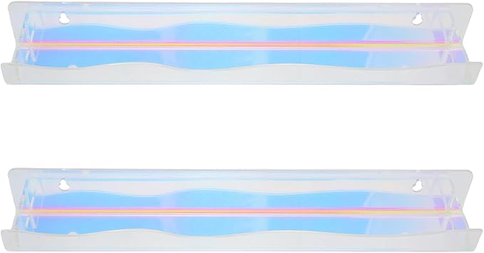 2pcs Iridescent Nail Polish Rack Wall Mounted Organizer Acrylic Floating Shelves - Display Stand for Skincare Perfume Paint Essential Oils Makeup