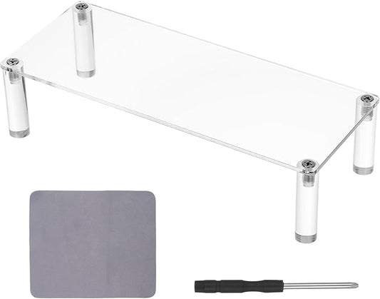 Acrylic Riser, Display Stand Clear Shelf 7.87x3.15x2 Inches Small Display Risers 1 Tier Rectangular Organizer Lightweight Tabletop Shelf for Cosmetic Products Tabletop Use and More