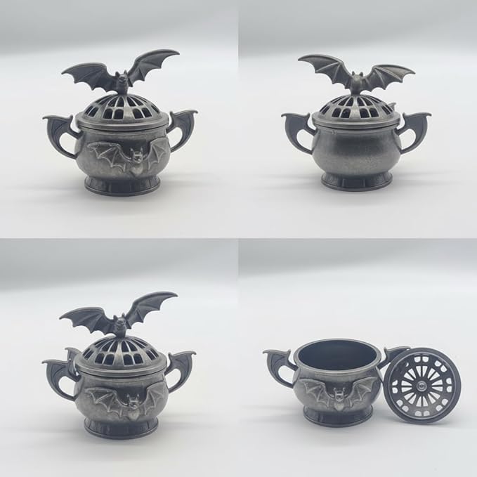 2 Pack Mini Cone Incense Holder MetalBat-Shaped Incense Burner for Room Home Decor Yoga Spa Meditation