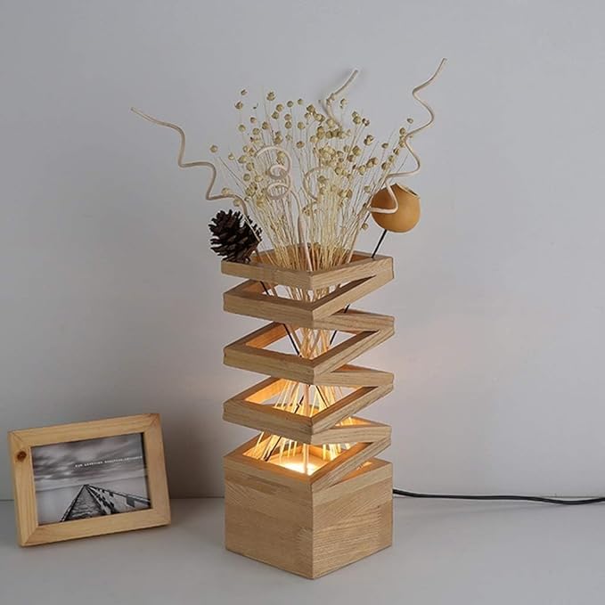 European Modern Ambient Lamp LED Wooden Table Lamp Bedroom Bedside Lamps,Home Lighting