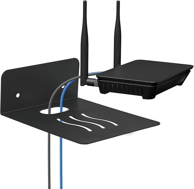 Steel Floating Shelves for Wall,Small Wall Shelf,Suitable for Bedroom, Living Room, Bathroom, Kitchen, Office (Black, 4.72x6.1 in)