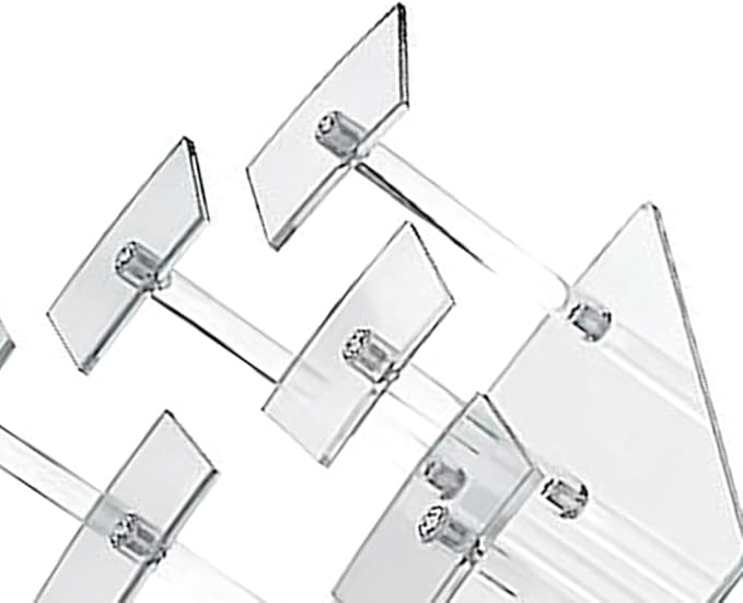 10 Seats Transparent Acrylic Display Shelf Stands Desktop Tiered Riser Display Stand for Dessert Stand,Makeup Organizer
