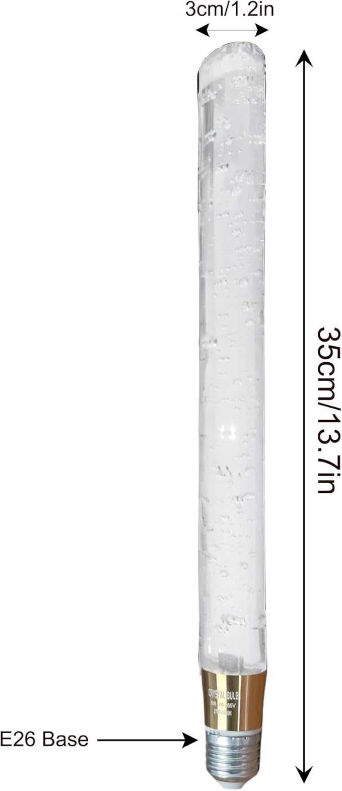 13.7" Crystal Decorative LED Light Bulbs 5 Watt(Equivalent 40w),Fancy Unique Pretty Light Bulb E26 Base, Three Color Lightbulbs for Staircase,Bars, Ambience (FP-16B-300, 1PC)