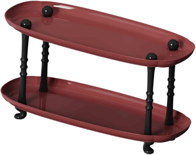 Desktop Organizer Countertop Storage Rack Vanity Tray Makeup Organizer for Countertop Red(Red)