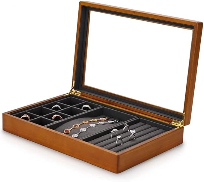 Makeup Organizers Multifunctional Jewelry Box Wooden Jewelry Storage Box Ring Display Tray Bracelet Storage Box Jewelry Case (Color : B2)