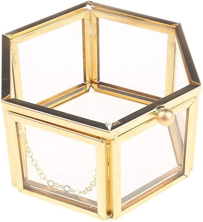 Makeup Organizer Geometric Jewelry Display Organizer Box For Case Home Decorative Box for Storage Trinket Earring Chest Jewellery Organiser Stand Holder,Convenient,Neat and Beautiful