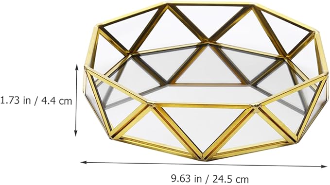 CHILDWEET Decorative Mirror Tray for Dresser Elegant Glass and Makeup Organizer for Jewelry Perfume and Trinkets Versatile Vintage Design for Home Hotel and Retail Display