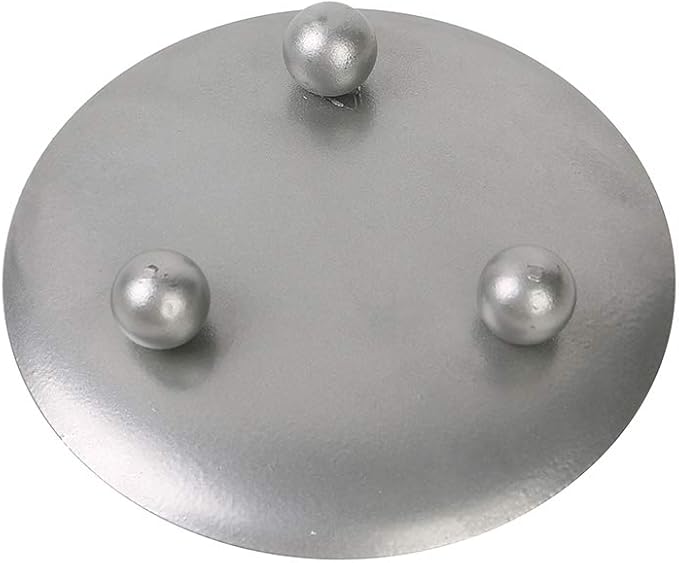 Scwhousi Silver Iron Plate Candle Holder, Decorative Iron Pillar Candle Holder, Set of 3,Candle Stand for Wax Candles