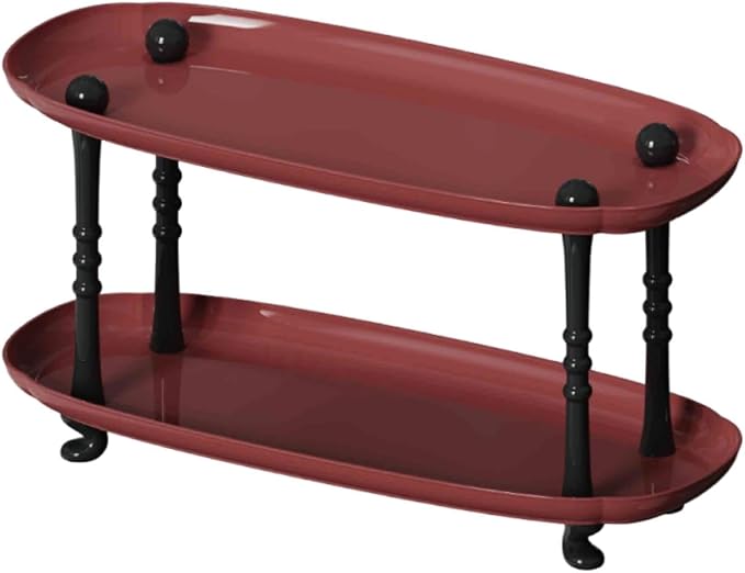 Desktop Organizer Countertop Storage Rack Vanity Tray Makeup Organizer for Countertop Red(Red)