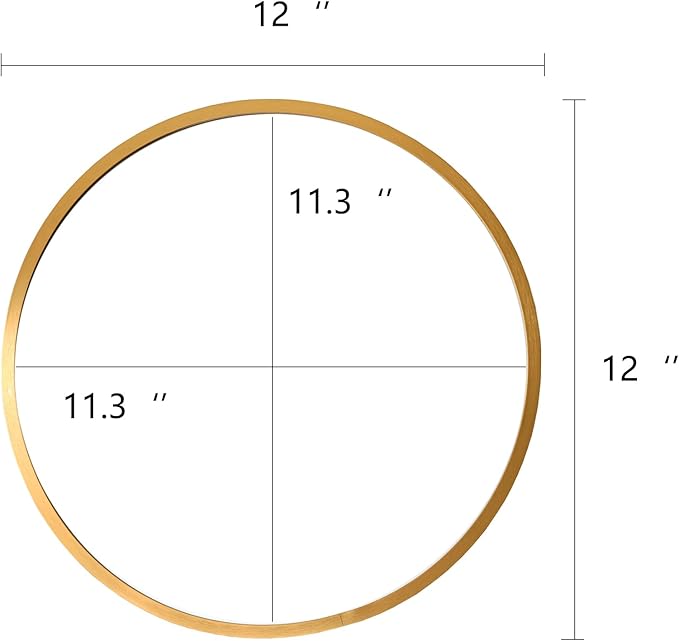 12 Inch Aluminum Framed Modern Gold Round Wall Mirror, Small Metal Framed Mirror for Bathroom, Living Room, Entryway, Hallway Decoration (Gold, 12x12)