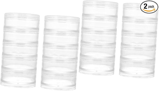 Alipis 4pcs Clear Storage Containers Lid Stackable Organizing Boxes for Beads Jewelry Makeup Lightweight for Home Office Use